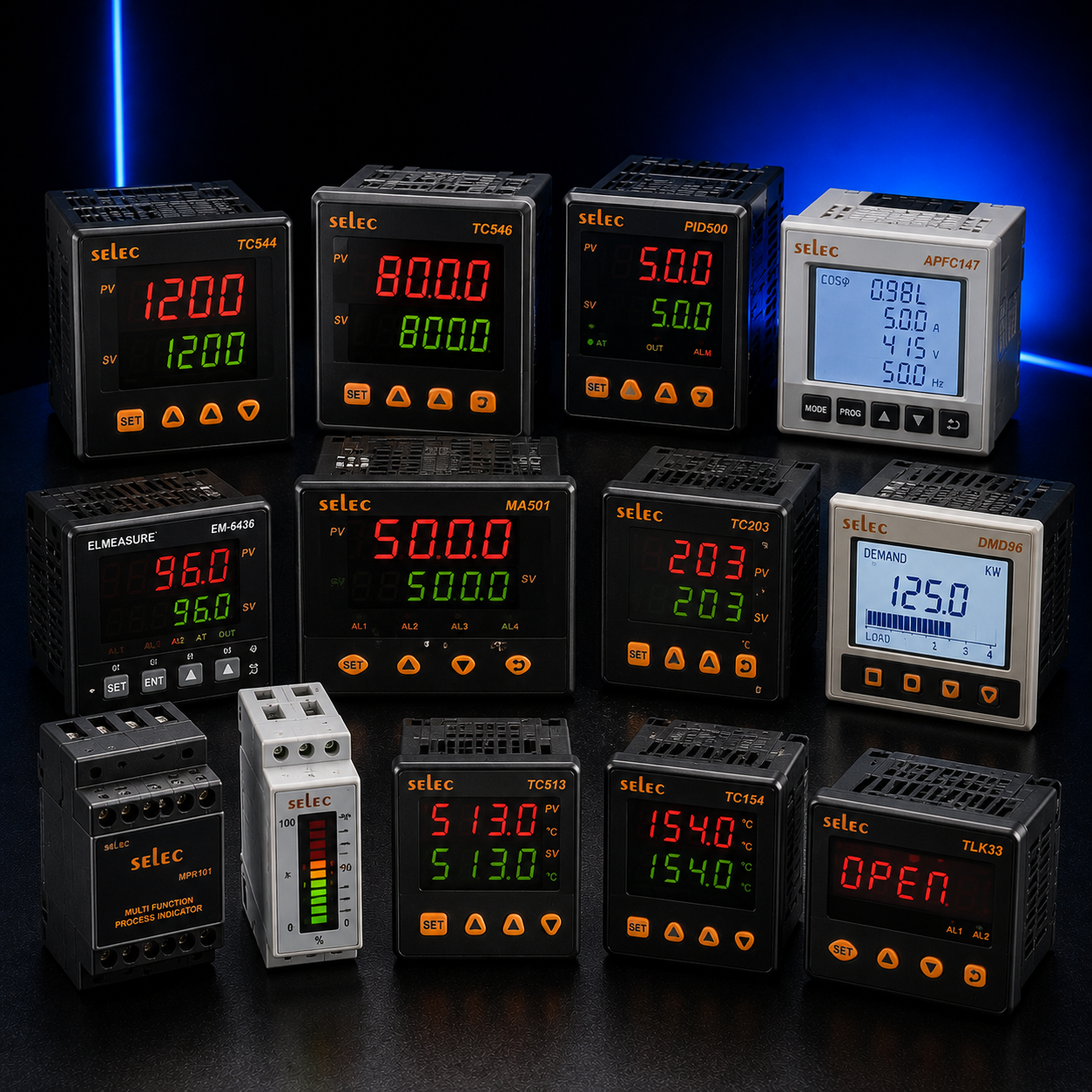 TEMPERATURE CONTROLLERS, DEMAND CONTROLLERS & PROCESS INDICATORS